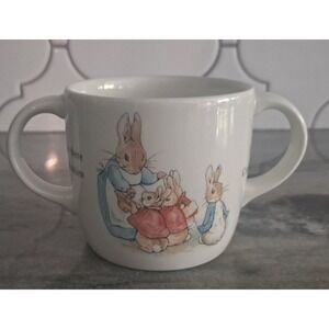 Beatrix Potter MUG Peter Rabbit Child Kids Porcelain Double Handle Wedgwood VTG